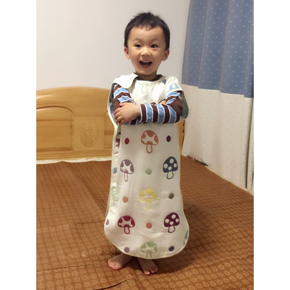 Japonês três seis camadas puro algodão gaze colete Split-perna bebê cogumelo saco de dormir bebê crianças Anti-pontapé c