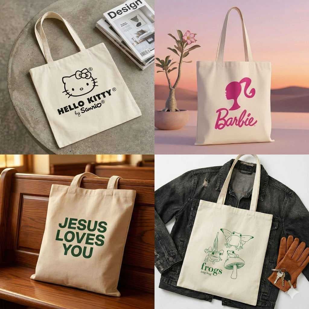 Ecobag Sacola Estampada Bolsa algodão cru Ecológica Faculdade Escola Curso Resistente Vários Modelos