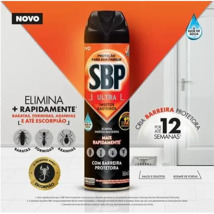 Inseticida SBP  Ultra Proteção Por Até 12 Semanas De Insetos Rasteiros 360ml