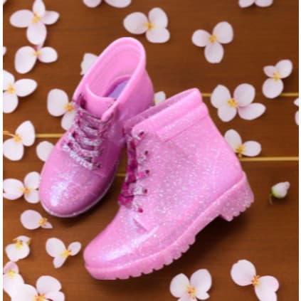 Galocha Infantil Glitter Menina Feminina Bota Criança Leve Confortável Brilho
