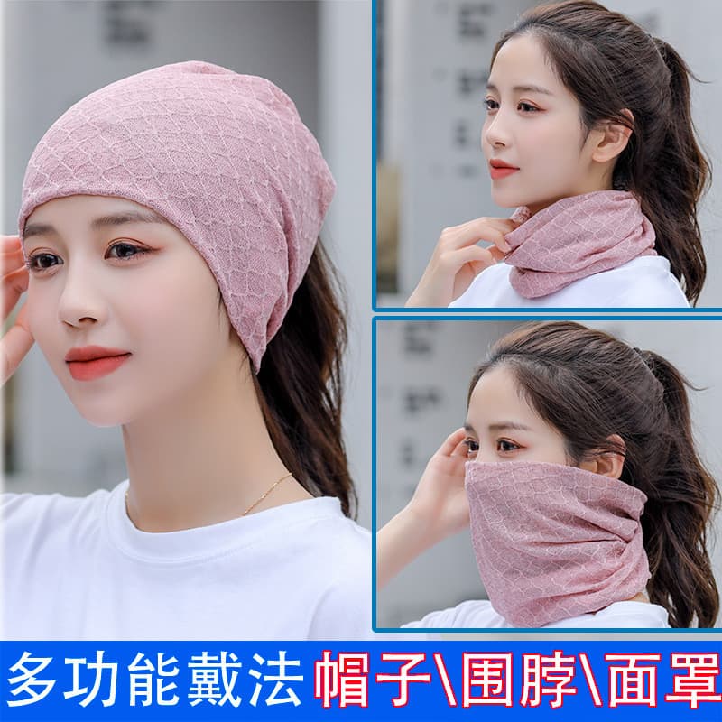 Mulheres Baotou Chapéu Estilo Fino Respirável Protetor Solar Pilha Chapéu Tricotado Oco Top Verão Outono Confinamento Ch