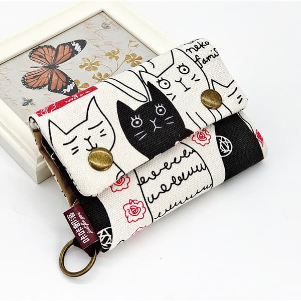 Carteira de lona 2026 novo estilo feminino masculino ins estudante pequena bolsa de moedas portátil pequena carteira tit