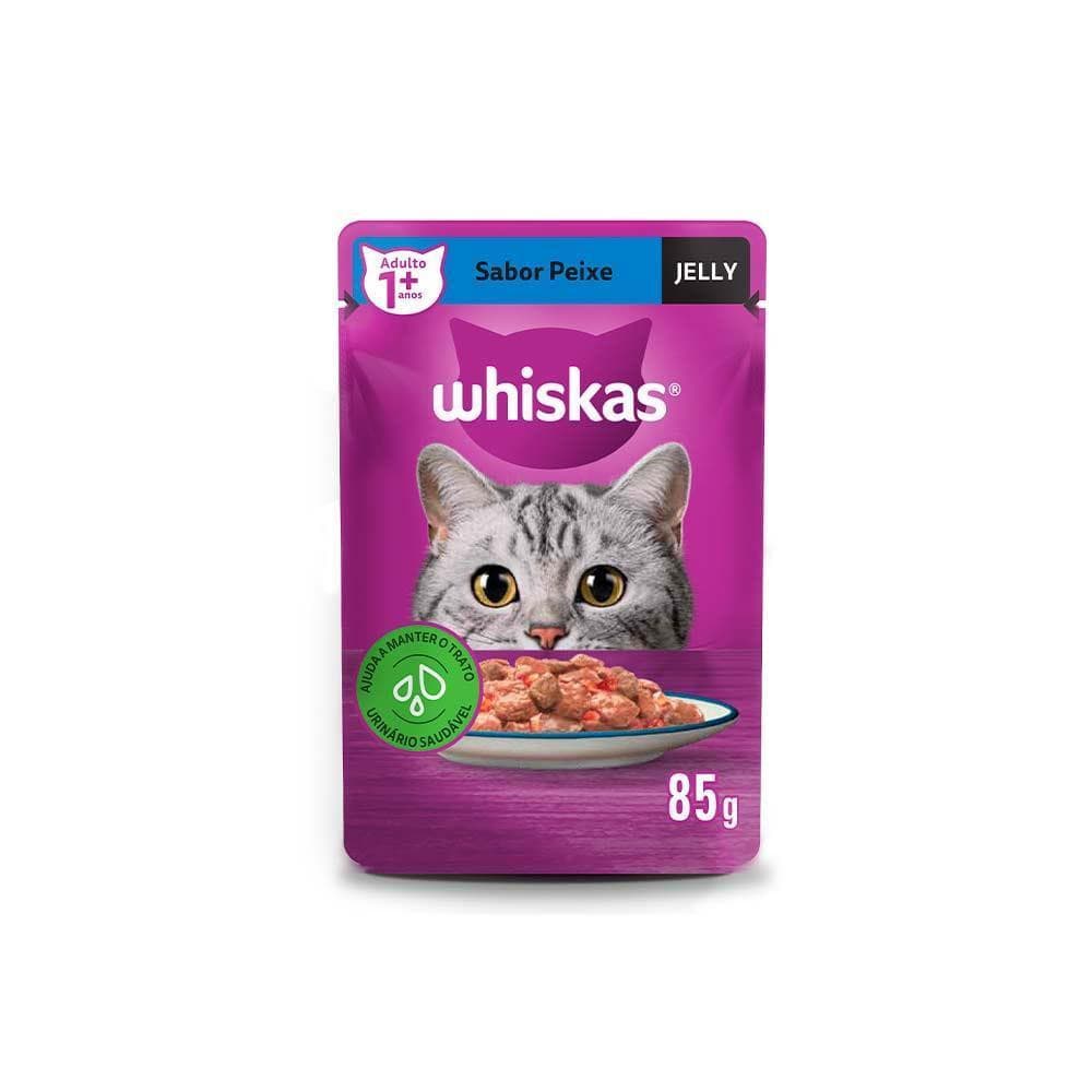 Ração Úmida Whiskas Sachê Peixe Jelly para Gatos Adultos 85 g