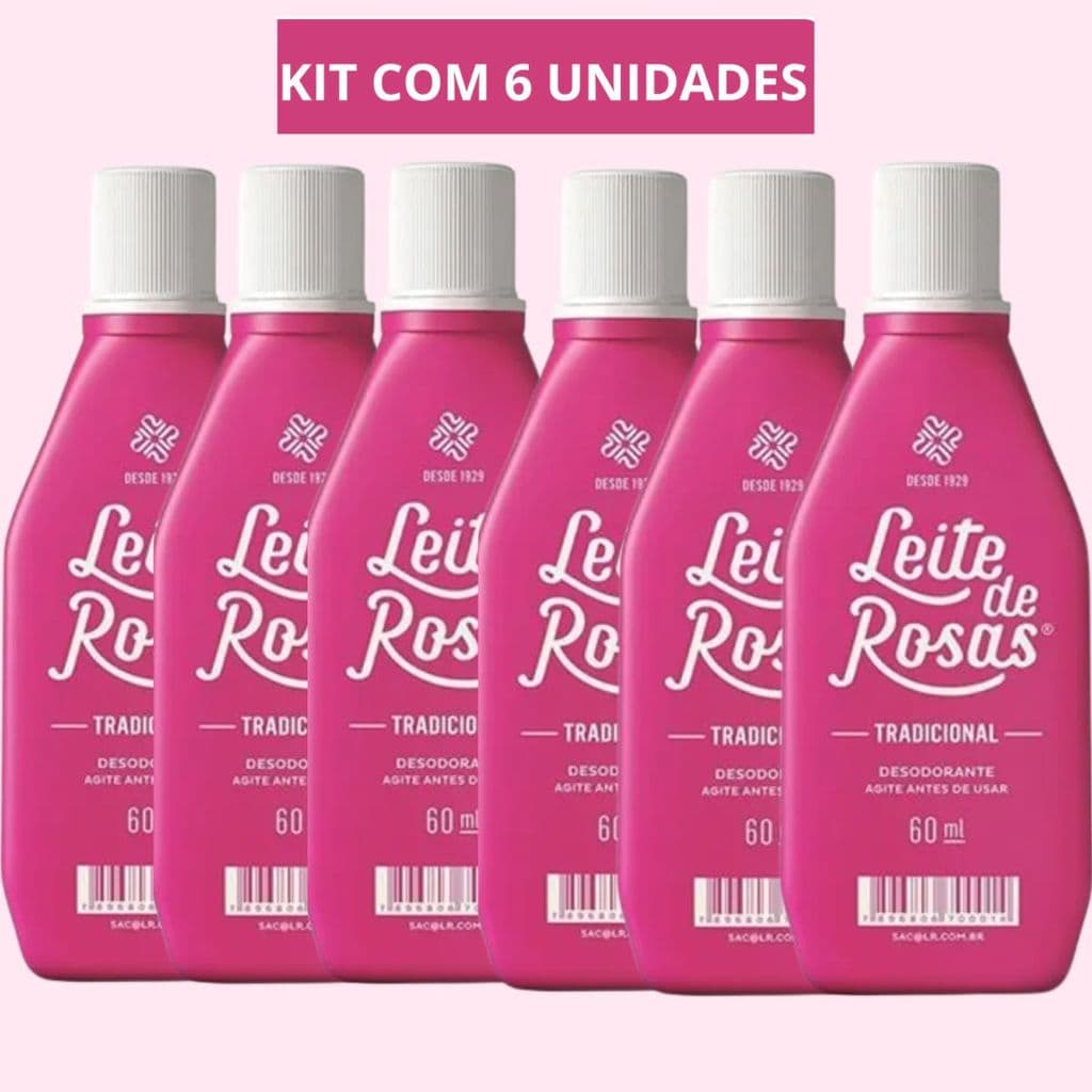 KIT Leite De Rosas Desodorante Tradicional 60ml Com 6Unidades