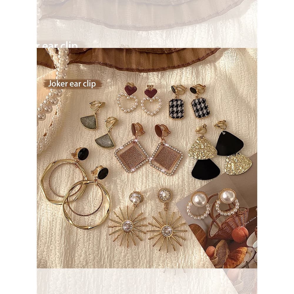 Simples sem piercing feminino clipe de orelha High-End nicho Design frisado brincos jóias All-Match elegante influenciad