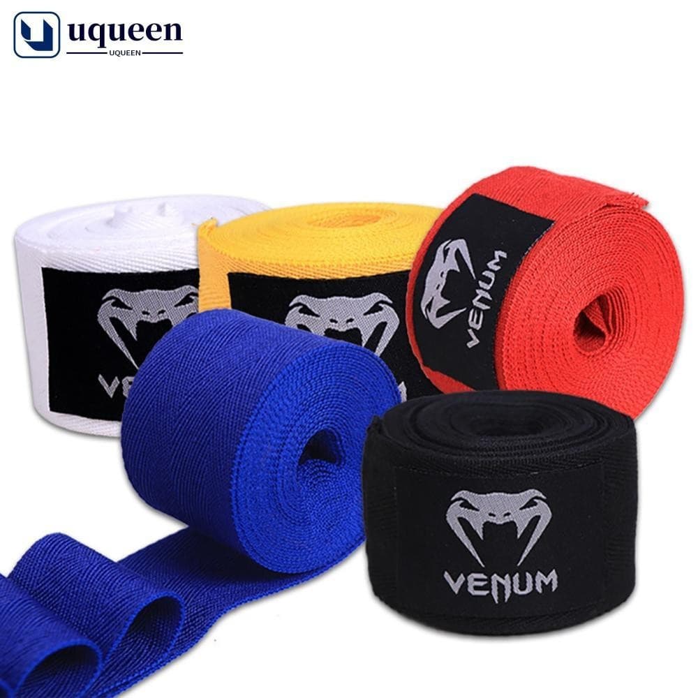 UQUEEN 1Pair 1.5M/3M/5M Bandagens De Boxe Sanda Muay Thai Treinamento Auto-Adesivo Micro Elástico Encadernação Esportiva