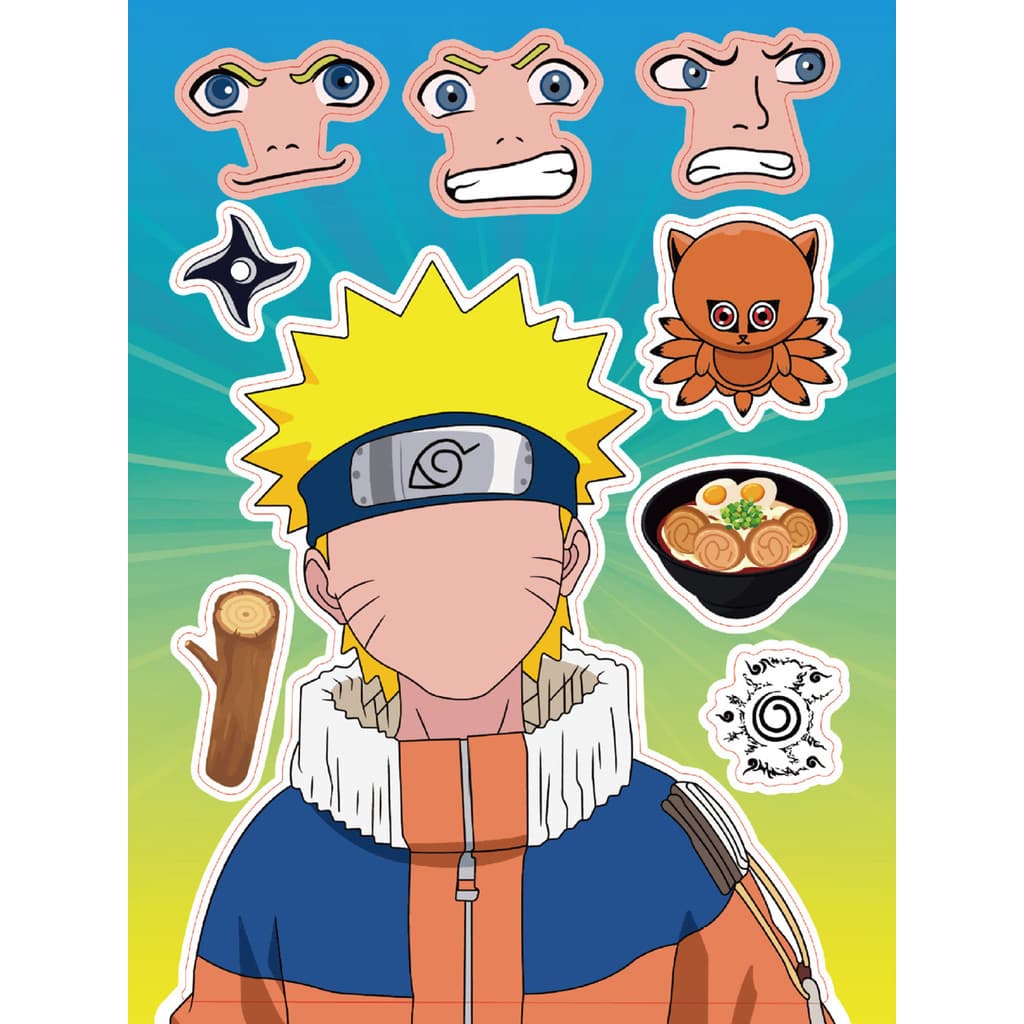 Coleção de desenhos animados japoneses quebra-cabeça adesivos crianças Anime vestir-se expressão quebra-cabeça criativo