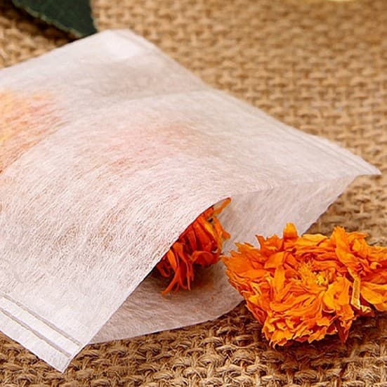 Compre um e ganhe um grátis 100 peças 10*7 sacos de chá de fibra de milho sacos de chá sacos de filtro de chá sacos de c