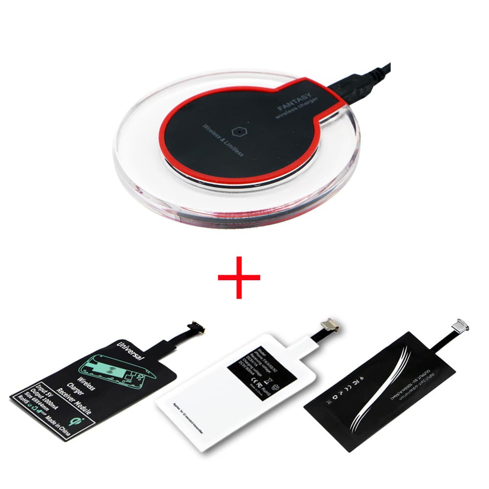 QXZ Qi Kit De Carregamento Sem Fio Transmissor Carregador Adaptador Receptor Almofada Bobina Tipo-C Micro USB Para IPhon