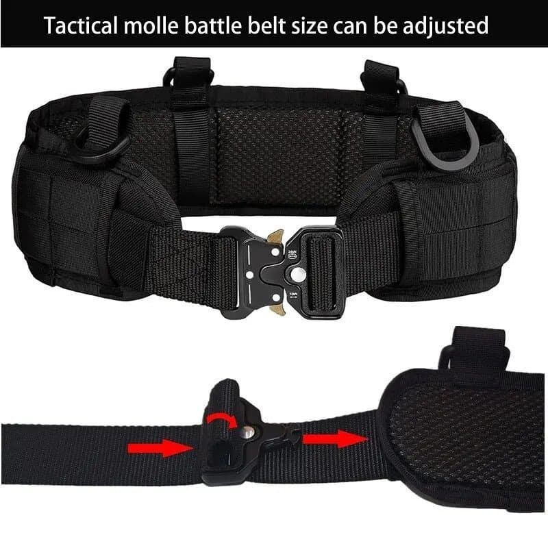 Cinto esportivo para atividades ao ar livre, cinto tático de lona para atividades ao ar livre, fivela de caça, cinto mul