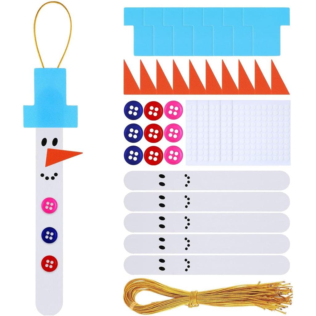 Halloscume 48 Conjuntos de Kit de Artesanato de Enfeites de Natal em Forma de Boneco de Neve, Kit de Artes e Artesanato