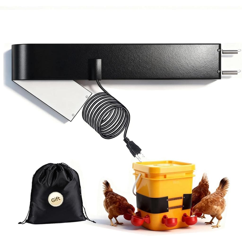 1 Aquecedor de Água para Galinhas para o Inverno, 40W, Cinta Térmica Segura para Balde, Compatível com a Maioria dos Beb