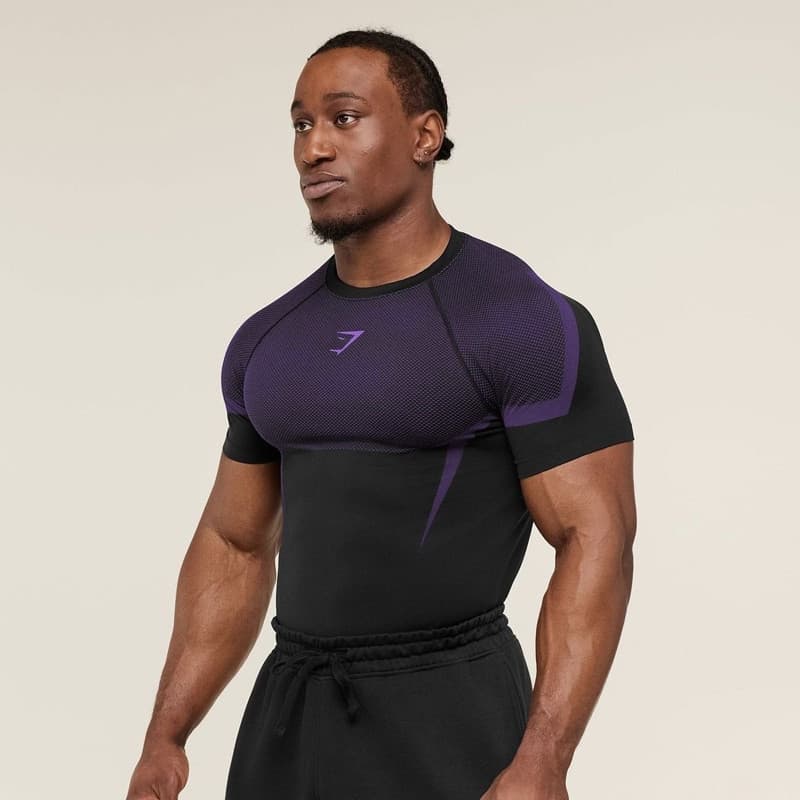 Camiseta Masculina Stretch Muscular Fitness Adequada Para Esportes Ao Ar Livre Jogging Ginásio 50kg-105kg Disponível