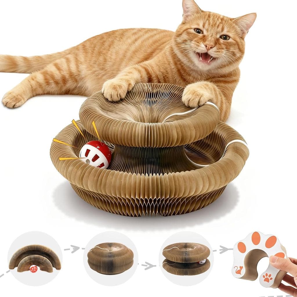 SEPAZON Kitlty Cat Toys Kurliz Arranhador para Gatos, Tábua de Arranhar Mágica para Gatos, Almofada de Arranhar de Papel