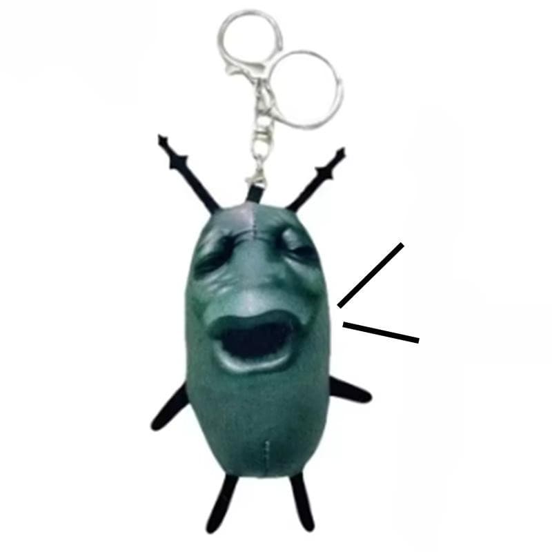 Decorador Amaldiçoado Plâncton Meme Pelúcia Rangido Pingente Saco Chaveiro Engraçado Charme Voz Boneca Modelo Ornamento