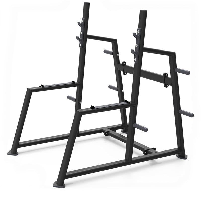Huixiang 6119 Rack de Agachamento Comercial para Ginásio Interno, Rack de Levantamento de Peso com Barra, Banco de Supin
