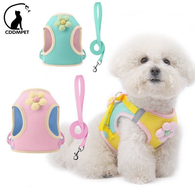 Coleira para Gatos e Cães com Guia, Colete Refletivo e Respirável para Animais de Estimação A8R5
