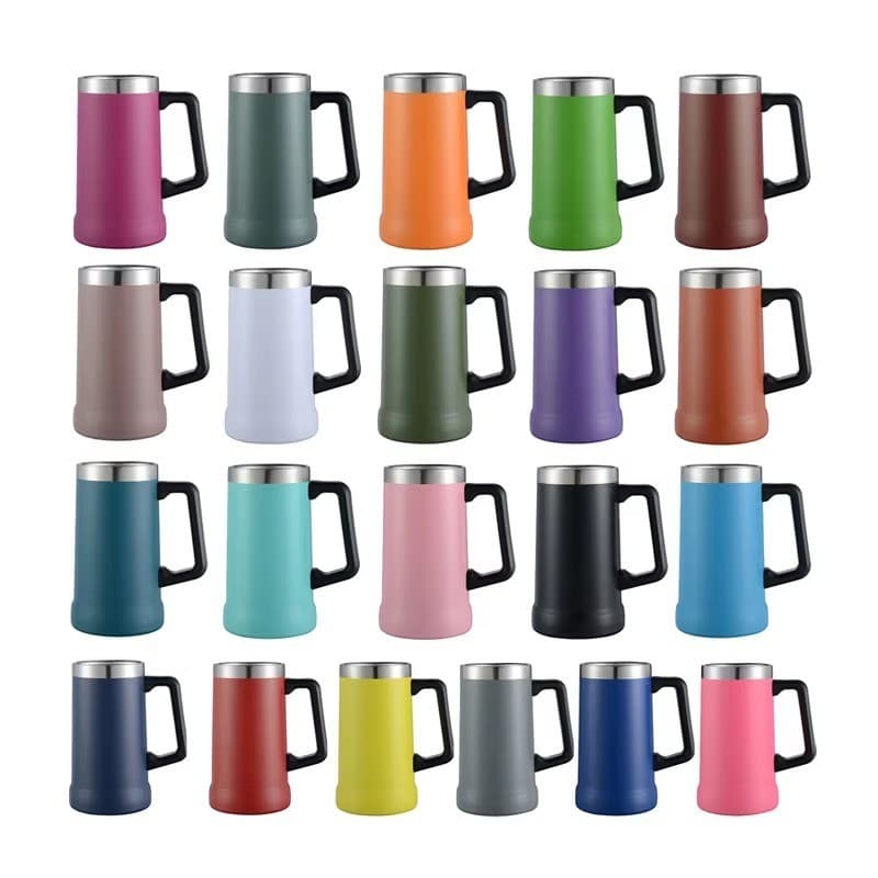 Copo de vidro revestido colorido, aço inoxidável, tipo tumbler antiderrapante, para viagem e cerveja