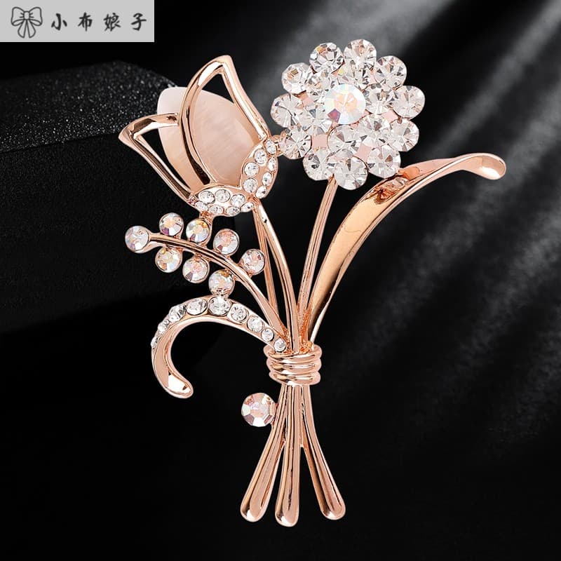 Broche feminino acessórios de roupas grande broche camiseta fivela xale lenço de seda fivela dupla utilização roupas can