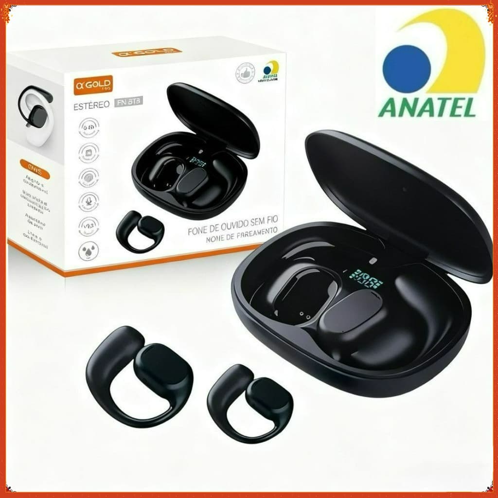 Fone Sem fio Bluetooth 5.3 Condução Óssea fone Esportivo Design Ergonomico original A’Gold