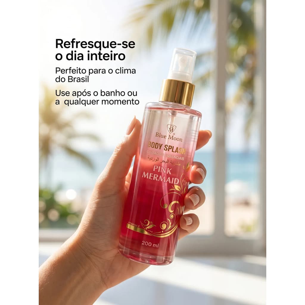 Perfume Body Splash Feminino Blue Moon 200ml  - Colônia Spray Corporal - Alta Fixação Presente Ideal