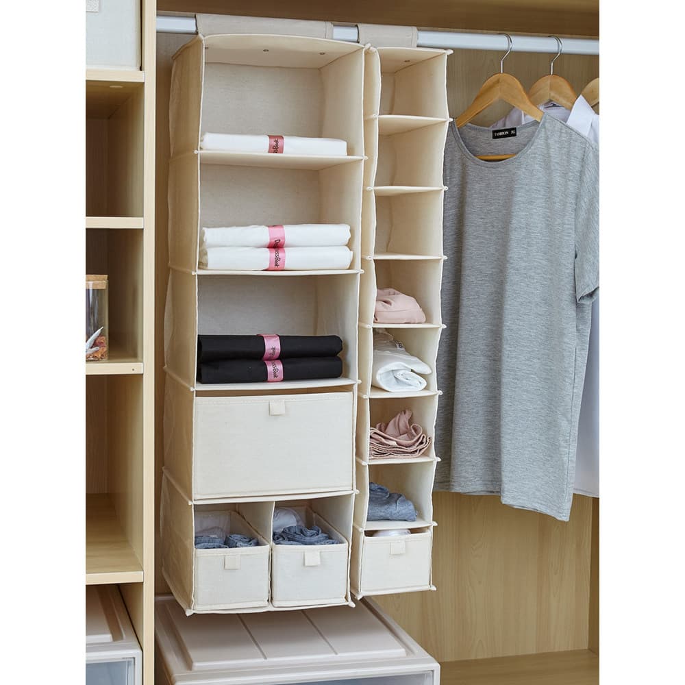 Guarda-roupa Multi-camada pendurado saco tecido pendurado estilo japonês saco de armazenamento roupas íntimas gaveta est