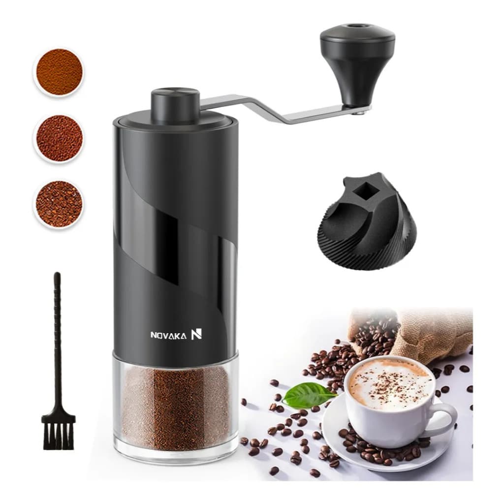 NOVAKA Moedor de Café Manual | Cerâmica 30+ Níveis Ajustável | Portátil Ergonômico para Casa e Viagem