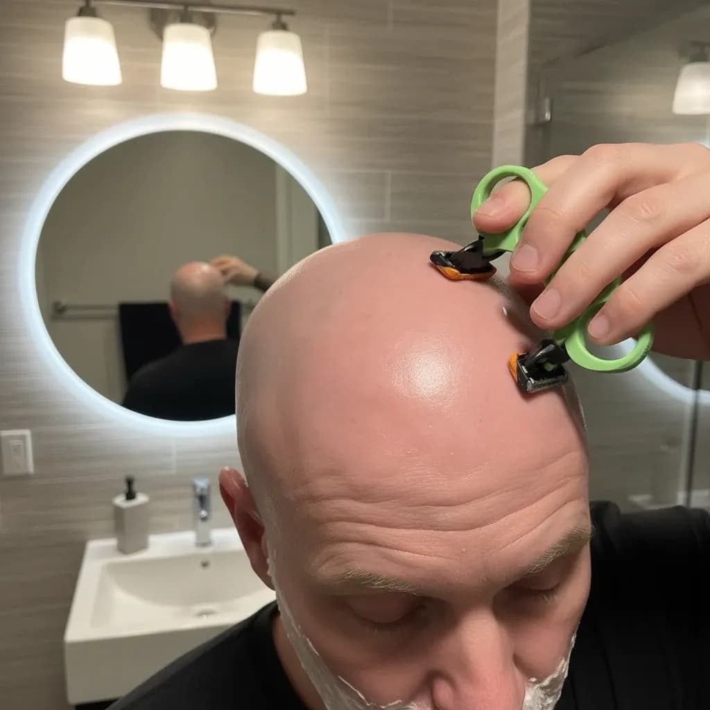 Máquina De Cortar Cabelo Portátil Navalha Rápida Careca Manual MINI Barbeador.Raspar a cabeça Facil, pratico e divertido
