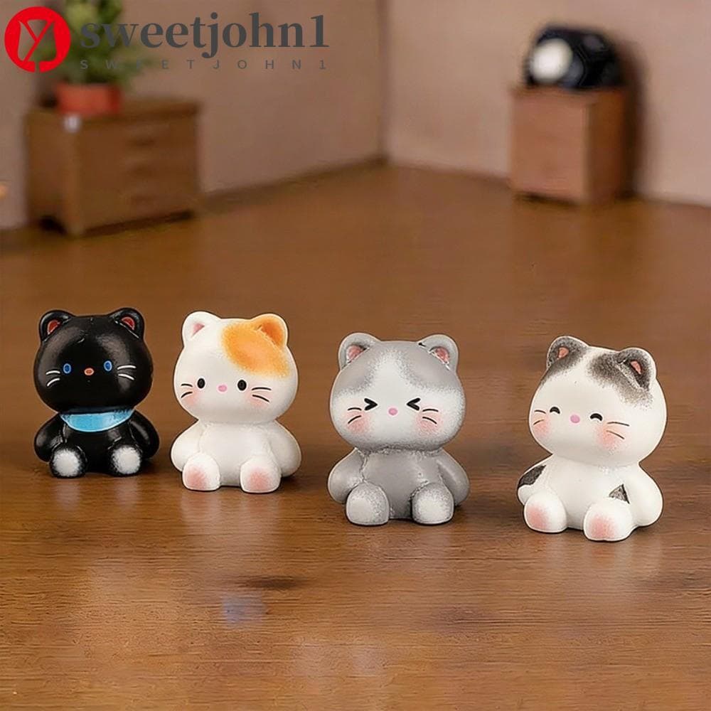SWEETJOHN1 6 Peças De Decorações Para Gatinhos , Estátuas Decorativas Criativas De Animais De Desenho Animado Gatos , En