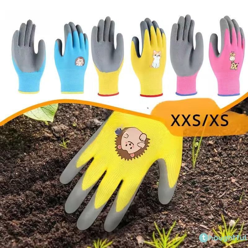 Luvas De Trabalho De Jardim Duráveis E Impermeáveis Para Crianças, Luvas Antiderrapantes De Segurança Para