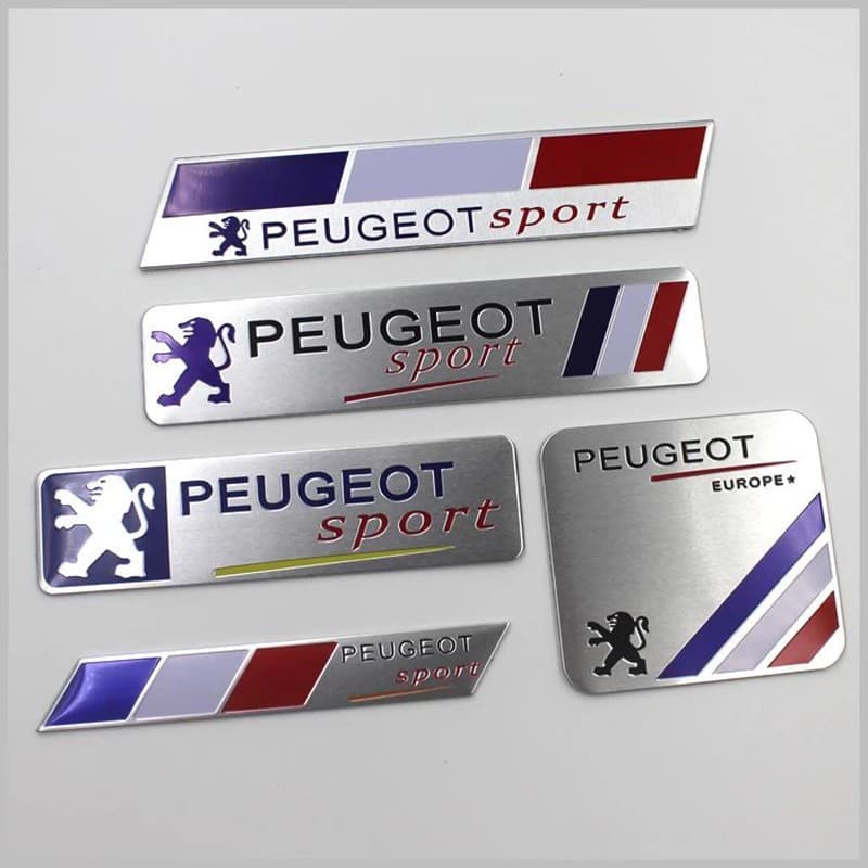 1 Peça Emblema Esportivo 3D de Alumínio para Estilo Automotivo, Adesivo para Carroceria e Porta-Malas para Peugeot 206 3