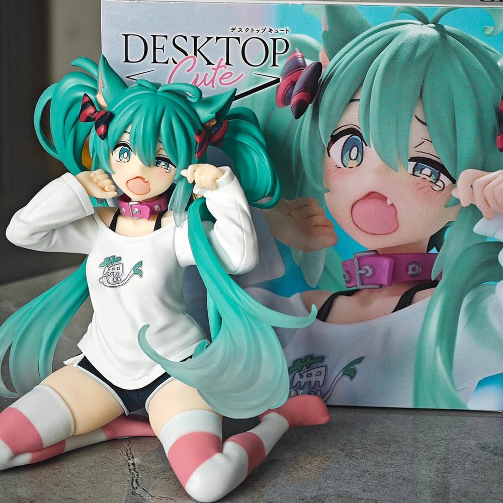 12cm Hatsune Miku Meninas Anime Figura Brinquedos PVC Sentado Modelo Coletor Boneca Crianças Fãs Aniversário Brinquedo O