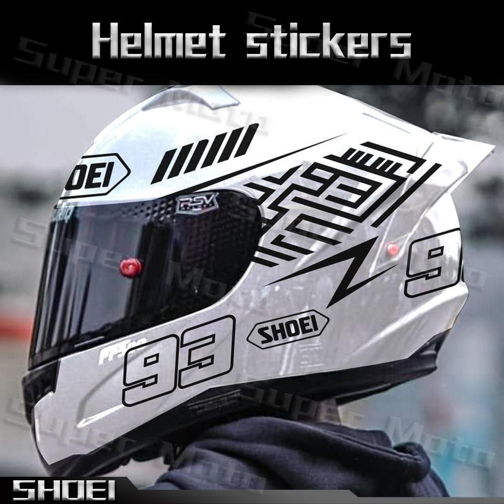 Para Shoei Adesivo De Capacete De Motocicleta Racing Team Rider NO . 93 Acessórios De Decalque Adesivos De Logotipo Univ