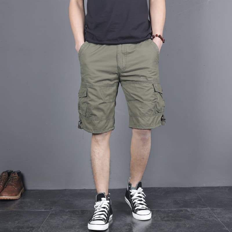 Shorts gerais masculinos, roupa externa de verão, calças finas de cinco pontos, algodão puro, Casual, tamanho grande, ca