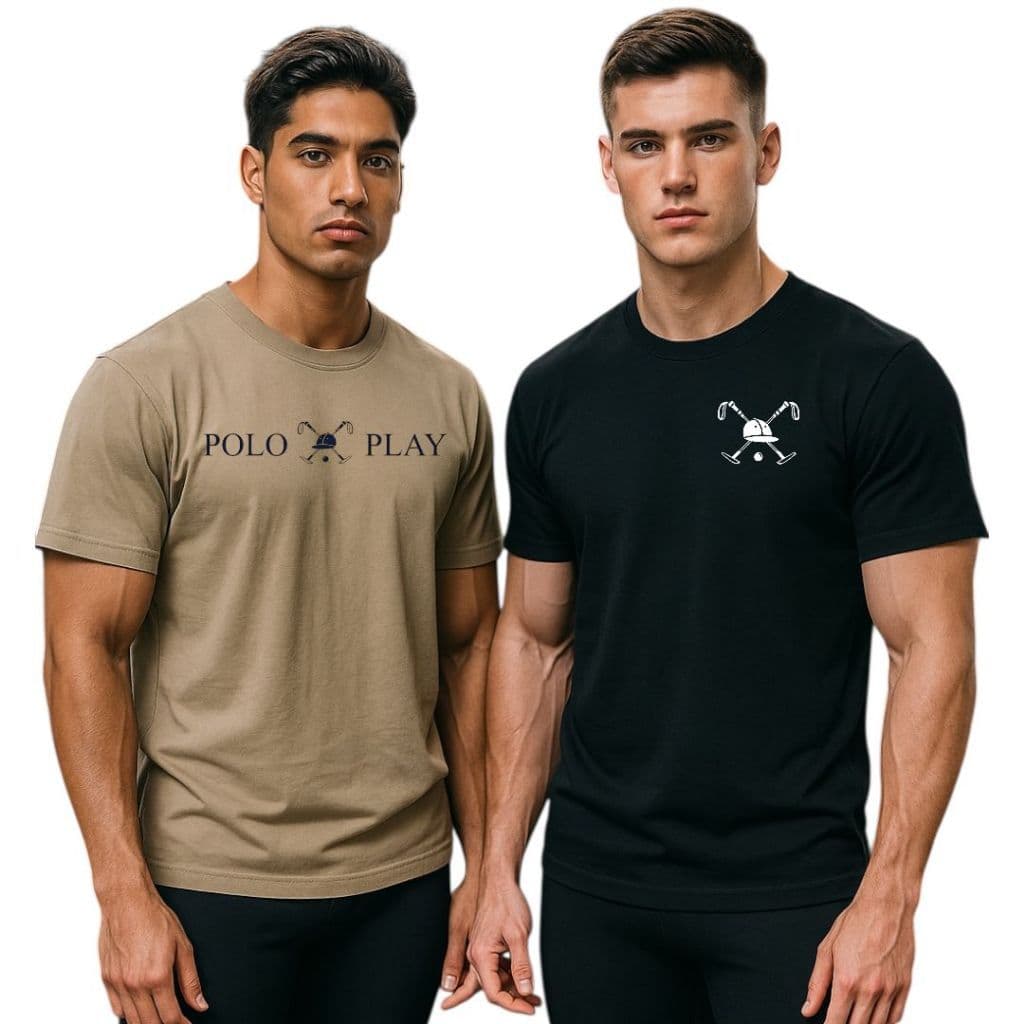 Kit 2 Camisetas T-Shirt Polo Play Masculina Tecido 100% Algodão Entrega Imediata Preço de Fábrica