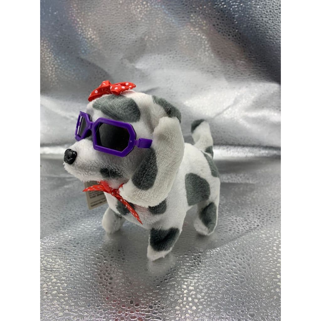 Cachorrinho De Pelúcia Rosa Com Óculos Fashion Brinquedo Fofo Infantil