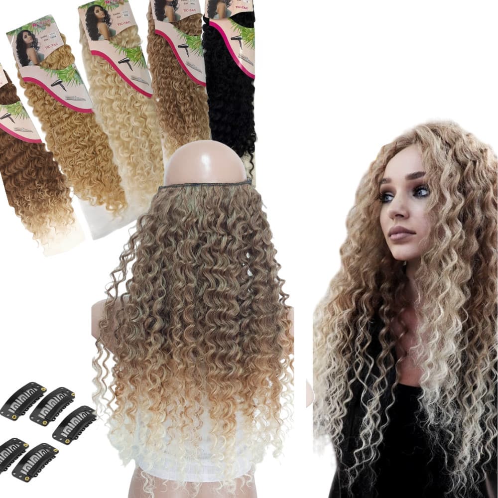 Aplique alongamento Cabelo Tic Tac Cacheado Orgânico Idêntico Humano