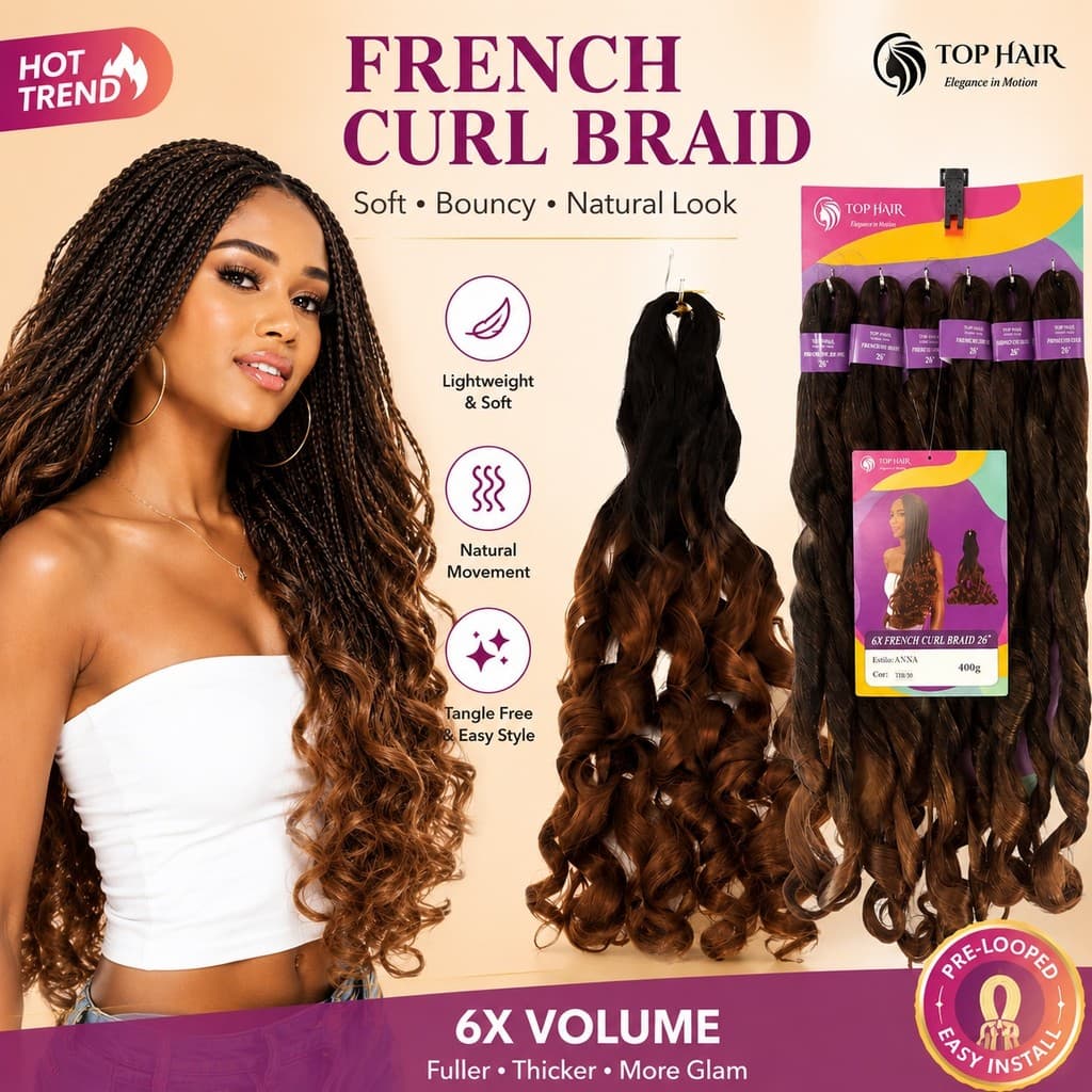 French Curl Braids Jumbo 400g Boho Crochet Hair Cacheado Fibra Premium