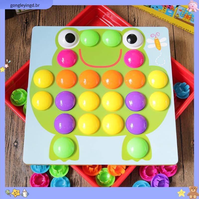 Brinquedos Educativos De Aprendizagem Precoce Criativos Quebra-Cabeça Cogumelo Peg Board Com 60 Pegs Buliding Toy