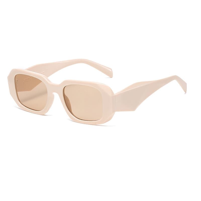 Óculos De Sol Bulier Modas London, Cor Bege Armação De Acetato, Retangular Hype Moda Luxo