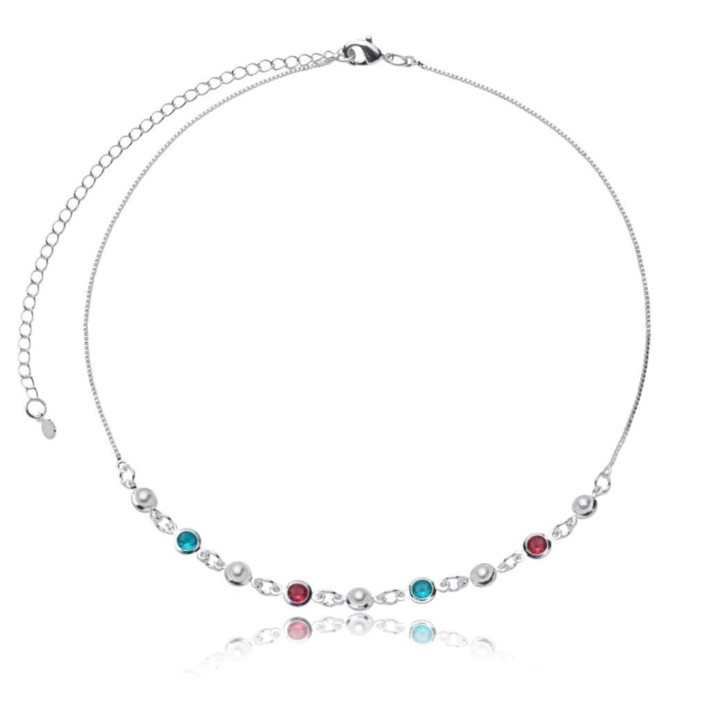 Choker pedras coloridas a prata 925