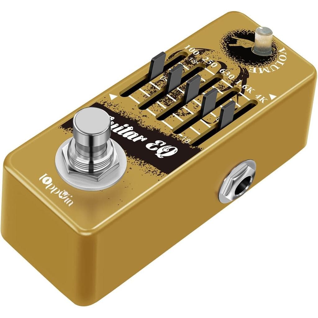 Pedais de Guitarra, Pedal Equalizador Gráfico de 5 Bandas com Controle de Nível Master - True Bypass e Carcaça de Metal