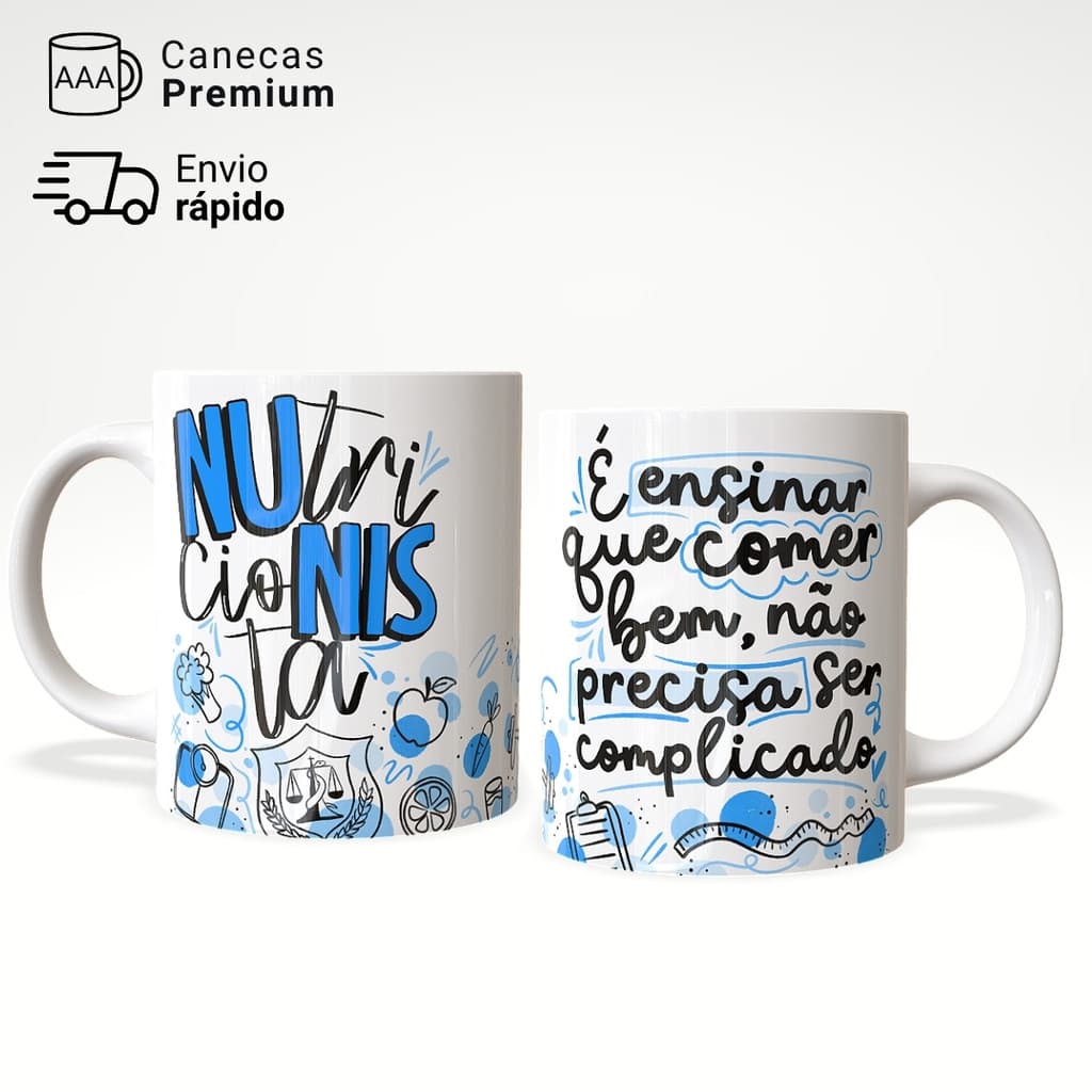 Caneca Profissão Nutrição Nutricionista Presente Criativo 325ml