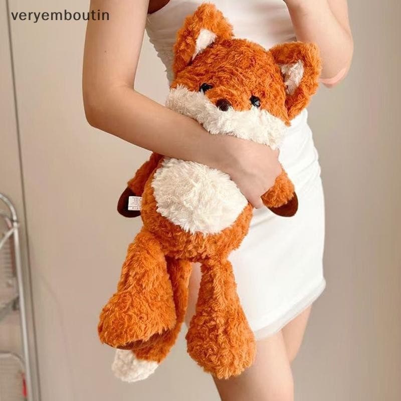 bouti 35cm Bonito Fofo Raposa Brinquedo De Pelúcia Macio Dos Desenhos Animados Laranja Raposas Boneca Bebê Apaziguar Cri