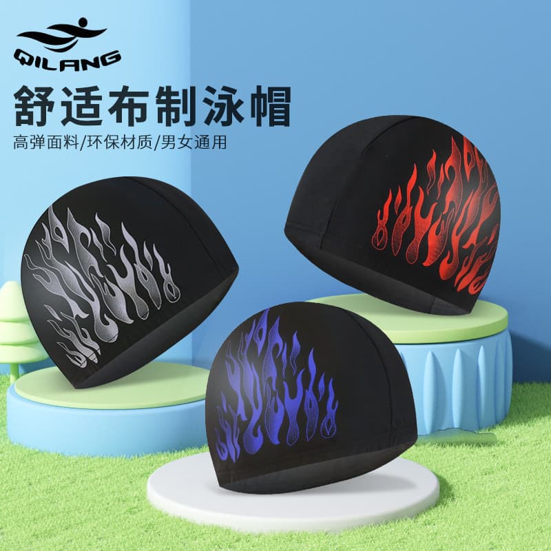 Touca de natação novo estilo boné de pano moda masculina troncos de natação terno senhoras adulto náilon tamanho grande
