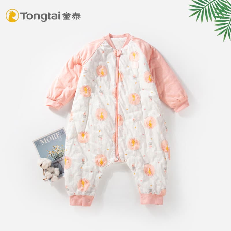 Tongtai saco de dormir para bebês de 1 a 4 anos, meninos, meninas, crianças, bebê, primavera, outono, algodão puro, fino