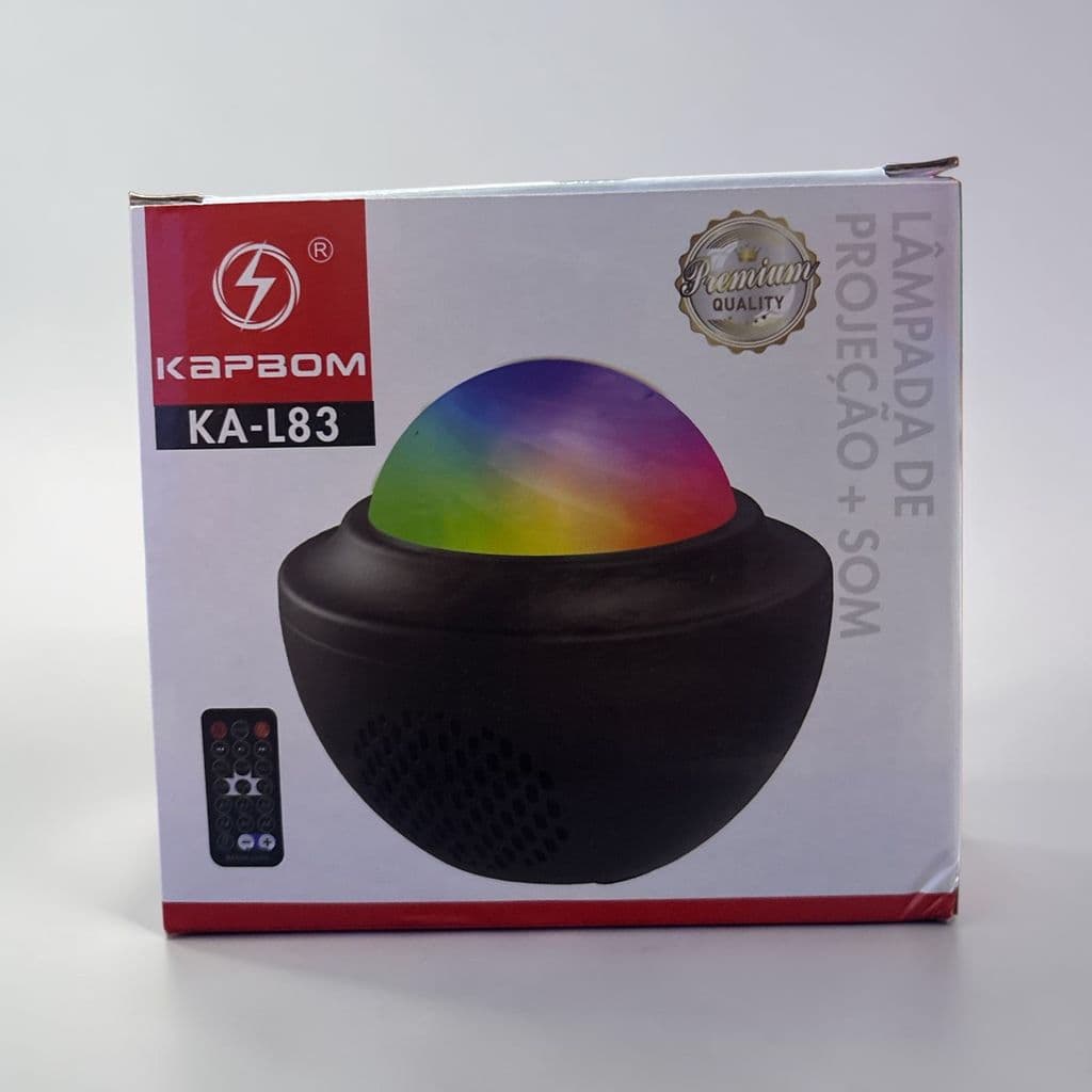 Caixa de Som Bluetooth Lâmpada Luminária Projetor Galáxia Luz Noturna Com Controle Remoto
