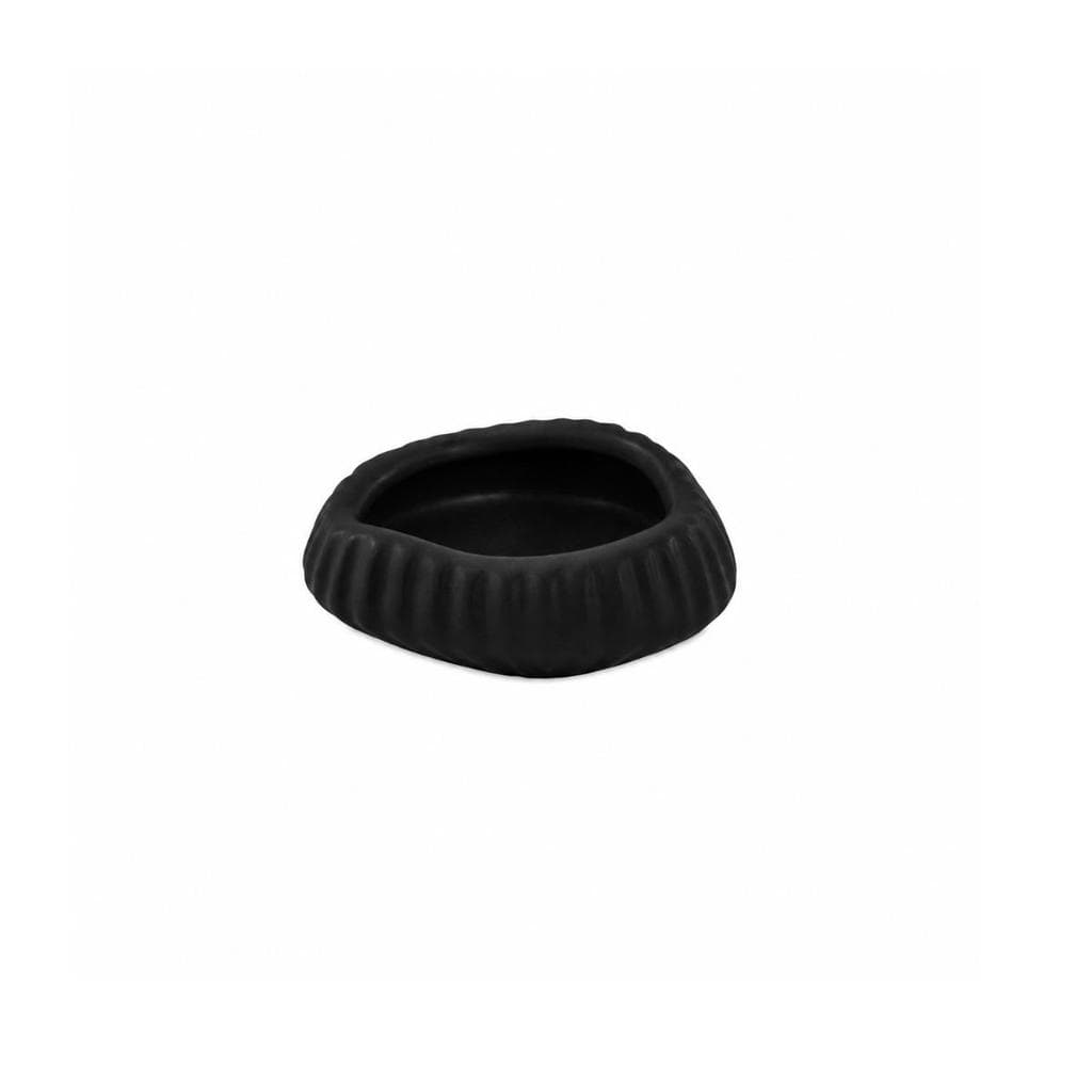 Porta Velas Recife Preto 9X3.5X8.5Cm Cerâmica