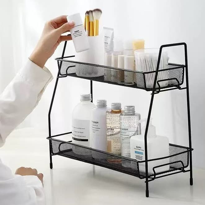 Organizador Rack Prateleira Dupla Multiuso de Armazenamento Banheiro/Cozinha/Quarto/Sala