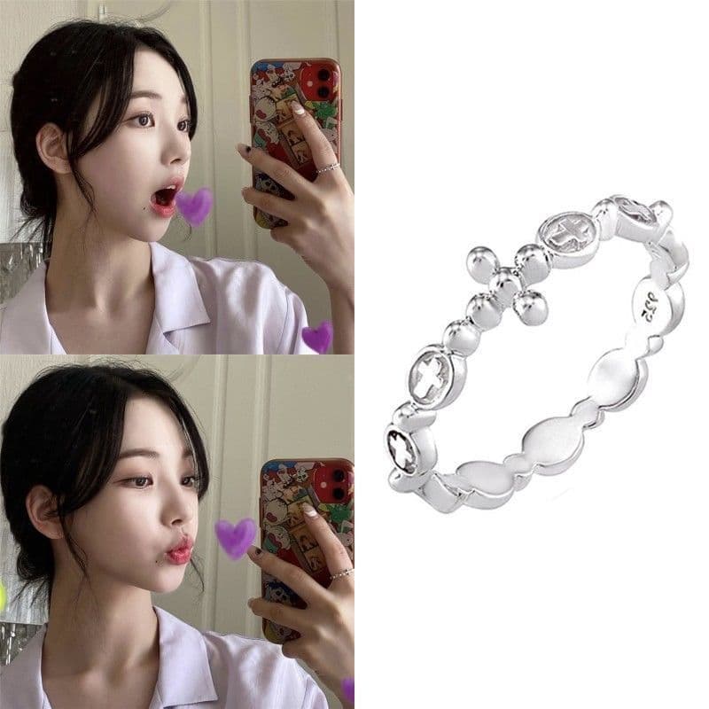AESPA KARINA Anel KPOP Acessórios De Abertura Cruzada Mulheres Anéis De Dedo De Joias